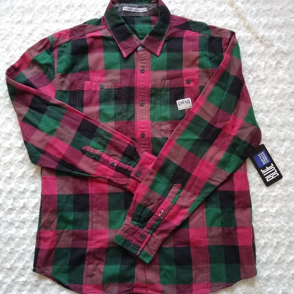 Marithe Girbaud Francois NWT Buffalo Check Flannel - Picture 5 of 13